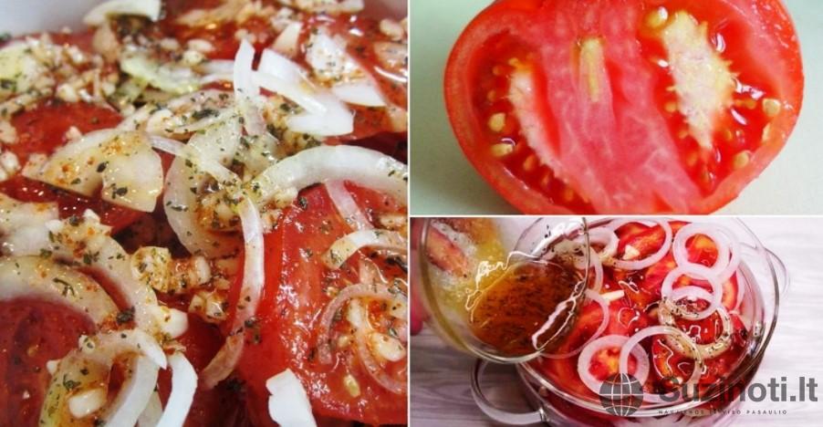 Пряные помидоры с луком за  5 минут! Лучшая закуска к шашлыку