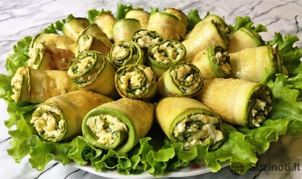 Замечательные рулетики из кабачков! Просто, быстро и очень вкусно