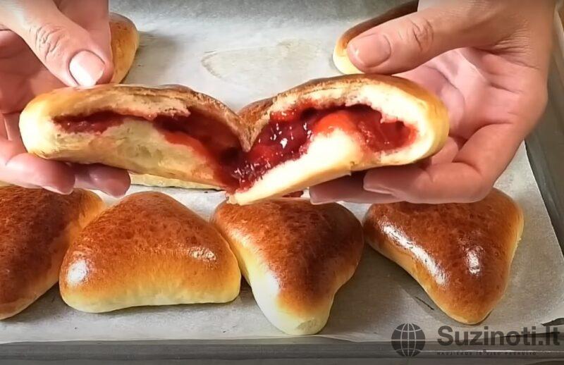 Пирожки с клубникой на тесте "Водолаз". Вкусная выпечка, которая не черствеет