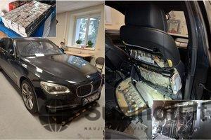 Prie Dieveniškių kilpos pričiuptas šalčininkietis gali netekti savo BMW su slėptuve cigaretėms