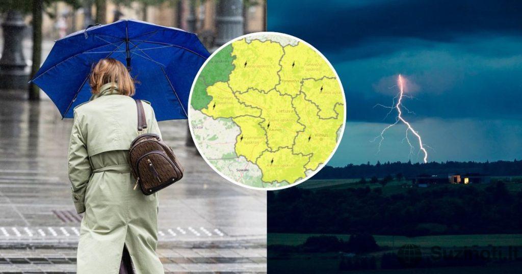 Lietuvą talžys perkūnija ir stiprūs vėjo gūsiai: kuriuose rajonuose audra bus pavojingiausia