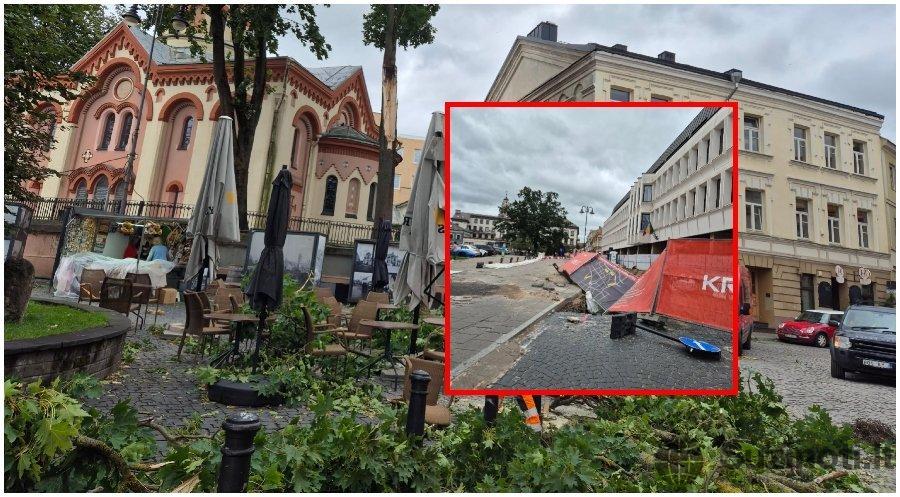 Smarkus vėjas Vilniuje (nuotr. BNS)