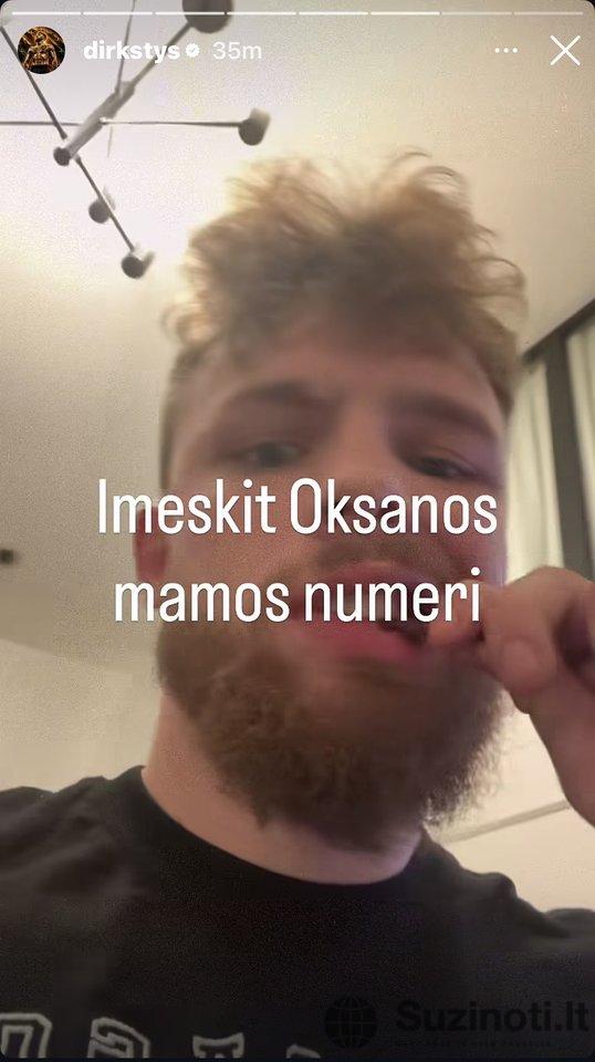 Dominyko Dirksčio įrašas (nuotr. Instagram)