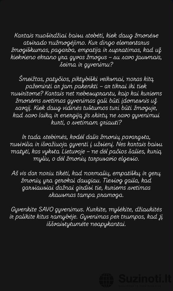 Vytenio Partiko įrašas (nuotr. Instagram)