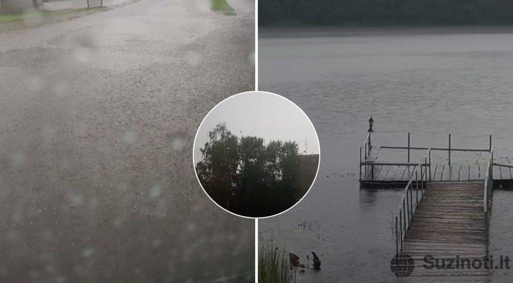Gyventojai dalinasi pasiekusios audros vaizdais: „Plaukiam“ (nuotr. socialinių tinklų)