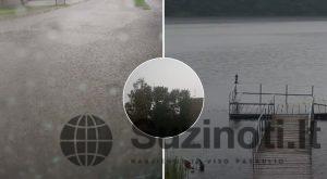 Gyventojai dalinasi pasiekusios audros vaizdais: „Plaukiam“ (nuotr. socialinių tinklų)