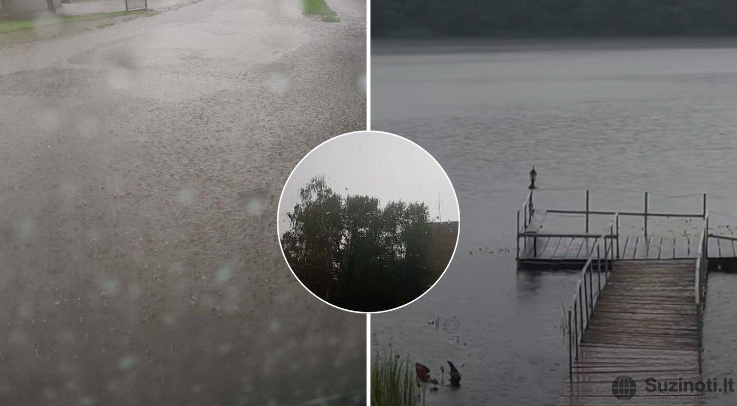 Gyventojai dalinasi pasiekusios audros vaizdais: „Plaukiam“ (nuotr. socialinių tinklų)
